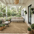 Boho UV-Resistant Woven Indoor/Outdoor Area Rug In Sand Beige