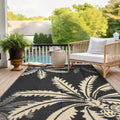 Waterproof Outdoor Palm Leaf Rug - Reversible Deck Mat, UV Resistant, Stain Resistant, Easy Clean Camping Carpet for Backyard Patio