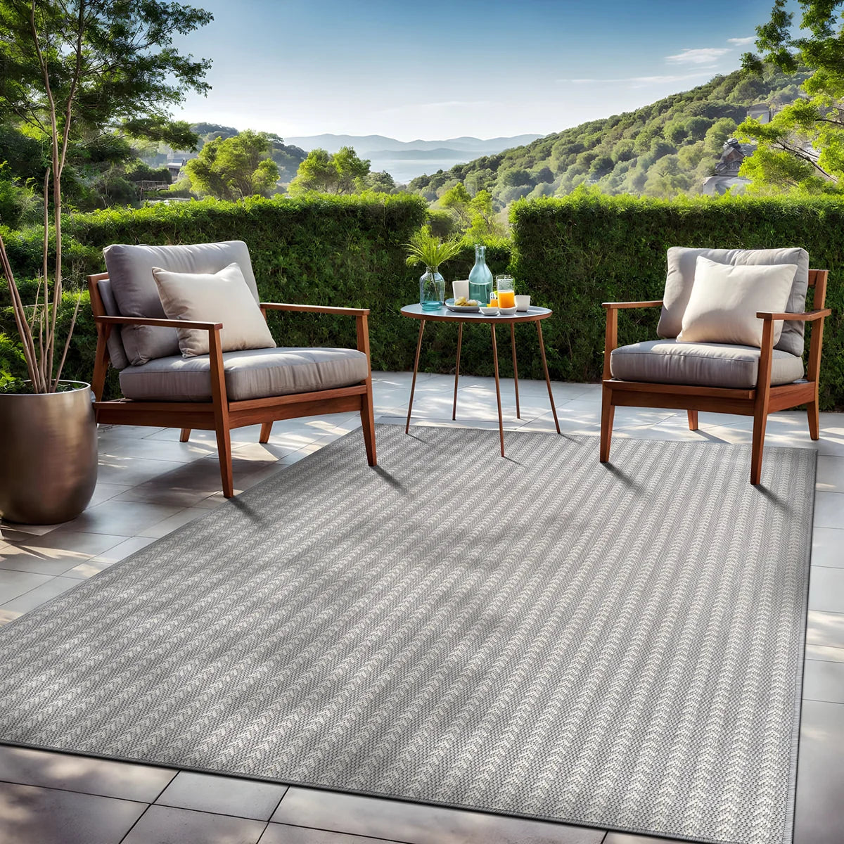 Chevron Stripe Indoor Outdoor Rug