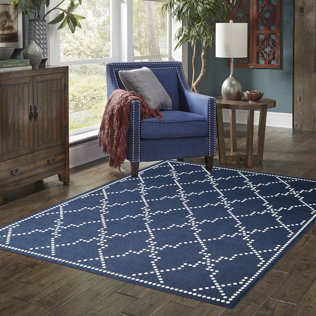 Anastasaos Geometric Power Loom Indoor and Outdoor Area Rug