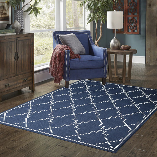 Anastasaos Geometric Power Loom Indoor and Outdoor Area Rug