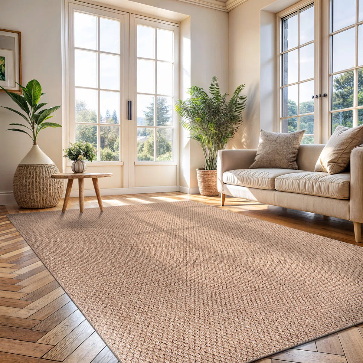 Kinsella Easy Jute Natural Indoor Outdoor Area Rug