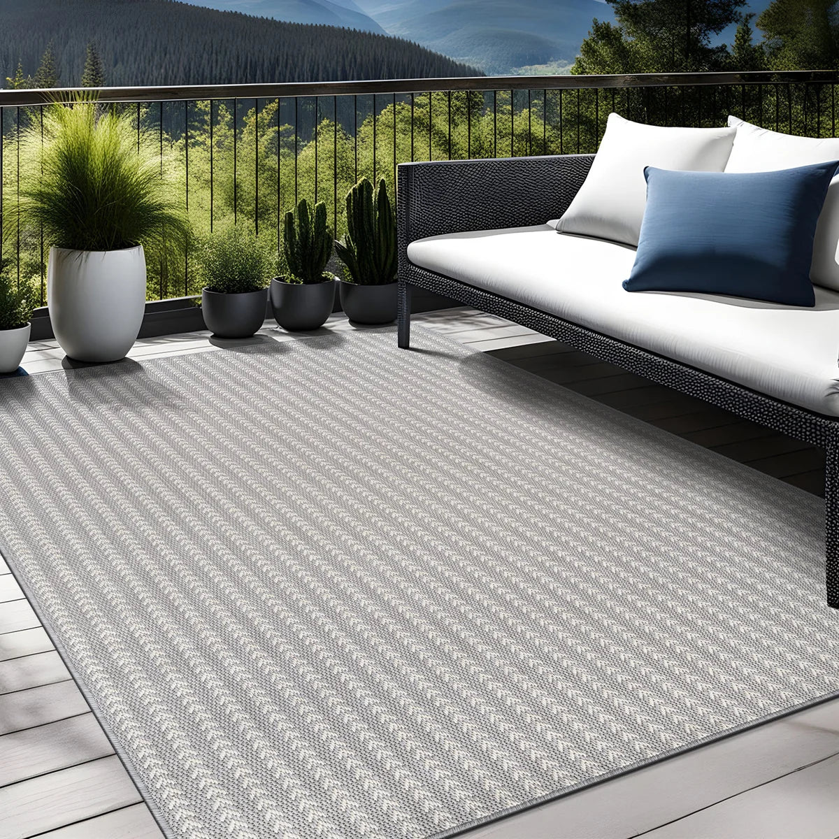 Chevron Stripe Indoor Outdoor Rug