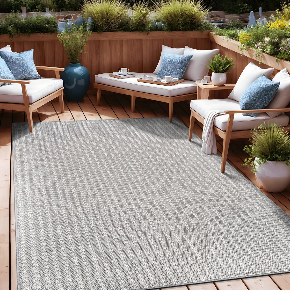 Chevron Stripe Indoor Outdoor Rug