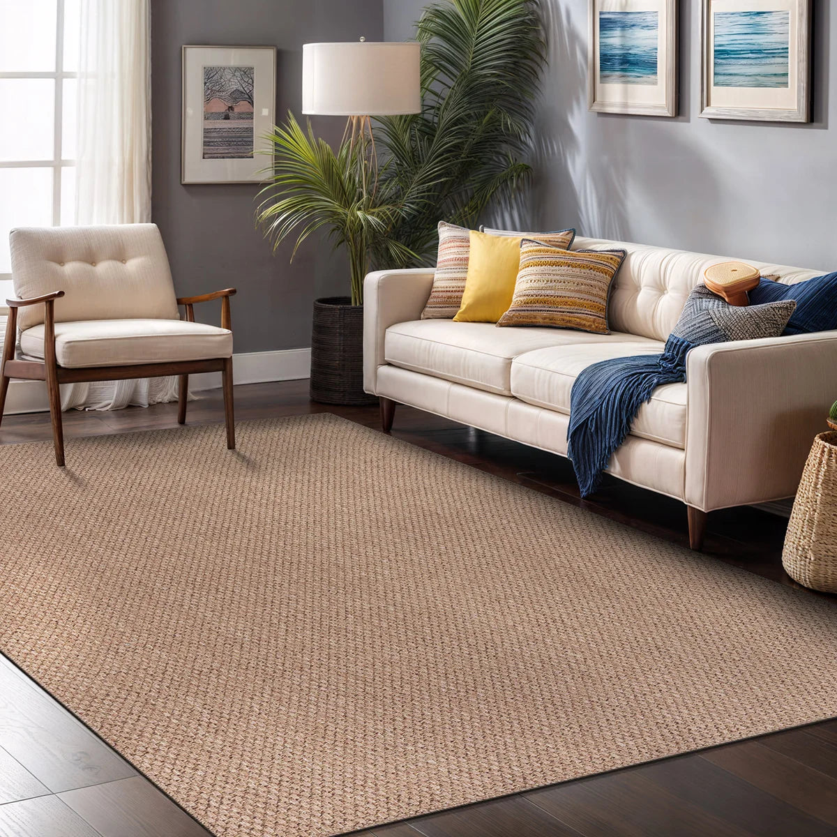 Kinsella Easy Jute Natural Indoor Outdoor Area Rug