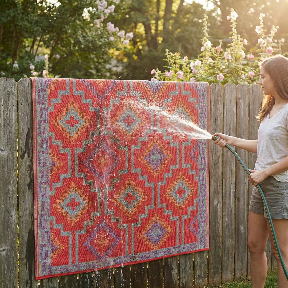 Outdoor Rug Plastic Straw Rug Waterproof Patio Olivama